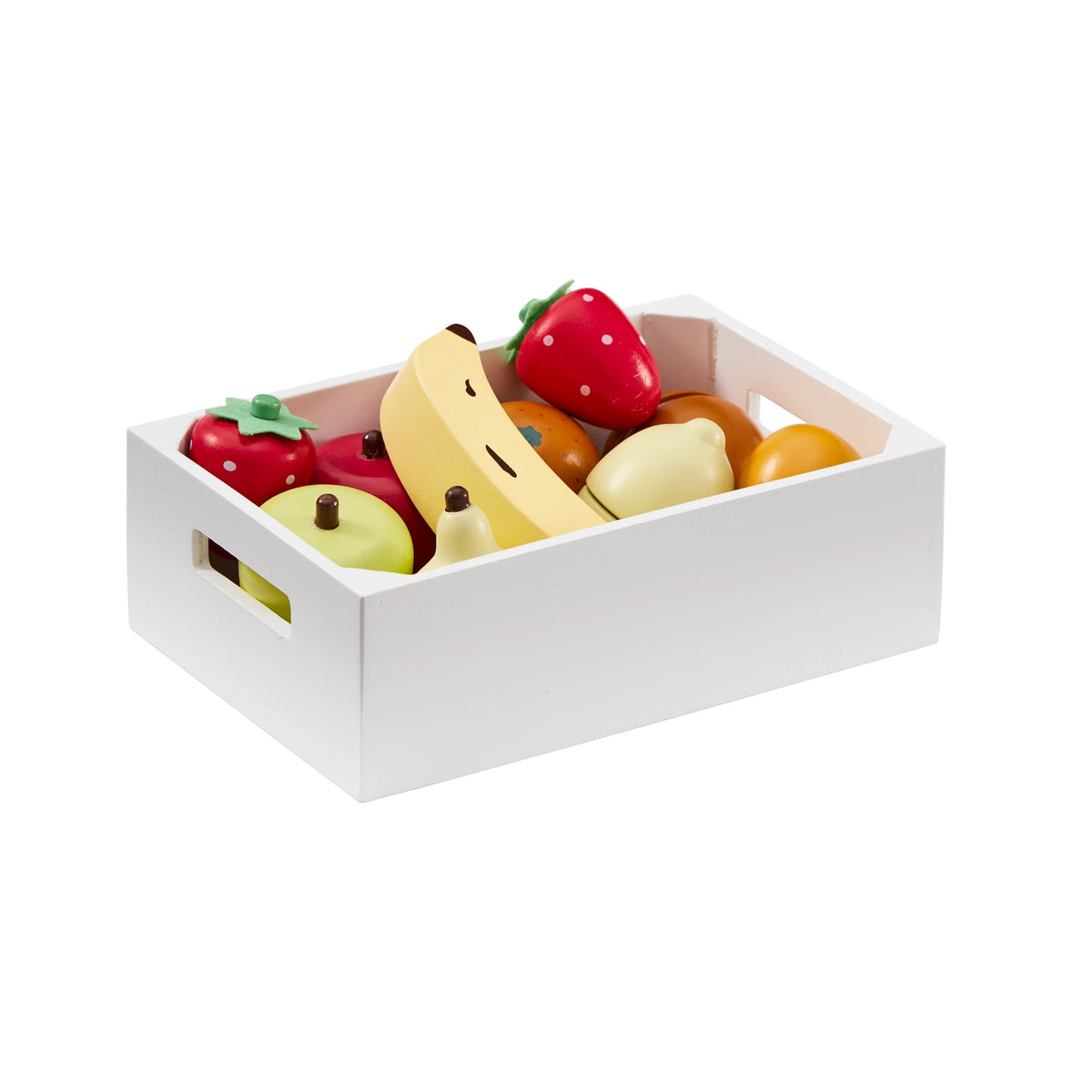 Holzfrüchte mit Kiste – Bunt