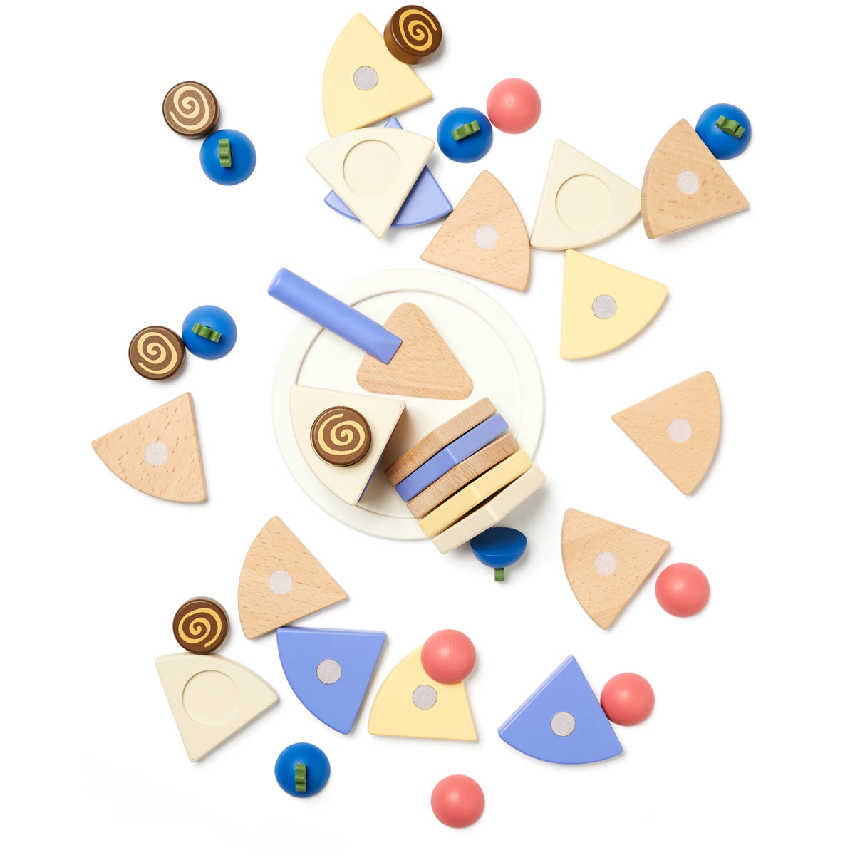Schichtkuchen aus Holz – Bunt