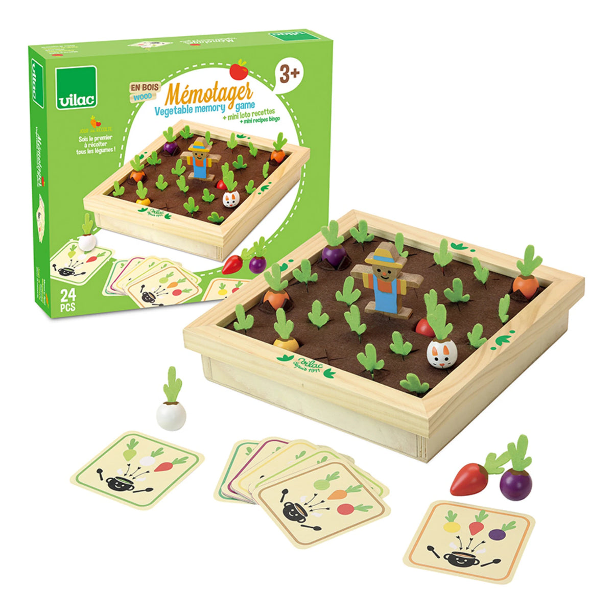 Vilac Mémo potager – Gemüse-Memo-Spiel aus Holz ab 3 Jahren