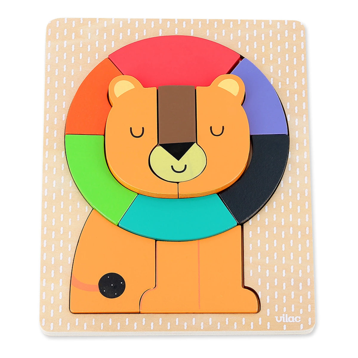Vilac Holzpuzzle Löwe – Steckspiel ab 1 Jahr, bunt & nachhaltig
