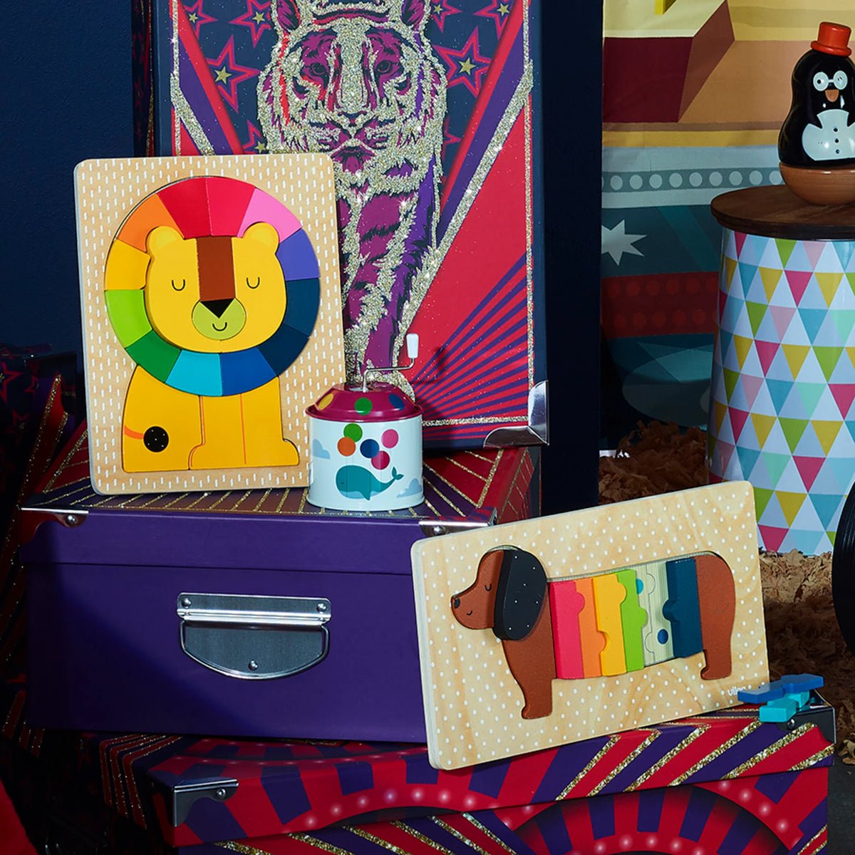 Vilac Holzpuzzle Löwe – Steckspiel ab 1 Jahr, bunt & nachhaltig