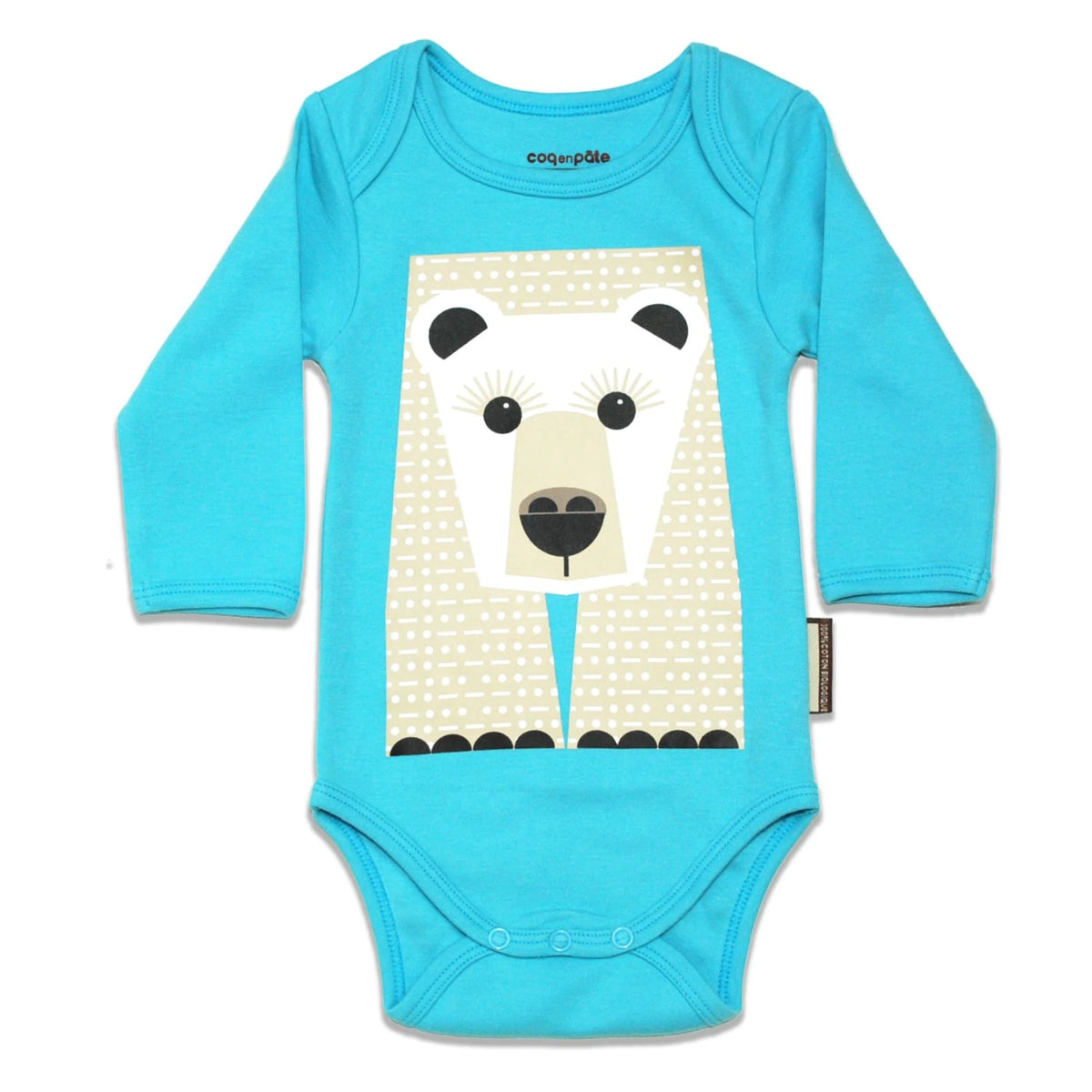 Coq en Pâte – Baby Body Eisbär – Türkis – Langarm