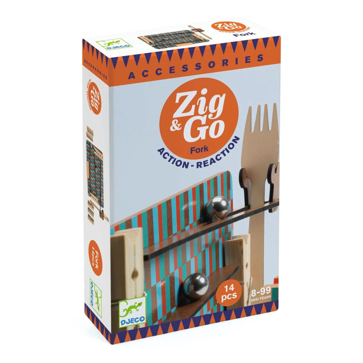 Djeco Zig & Go „Fork“ – 14-teiliges Zubehör-Set für Kettenreaktionen ab 8 Jahren