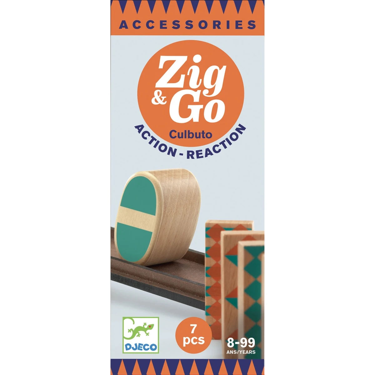 Djeco Zig & Go „Culbuto“ – 7-teiliges Zubehör für Kettenreaktionsbahn ab 8 Jahren
