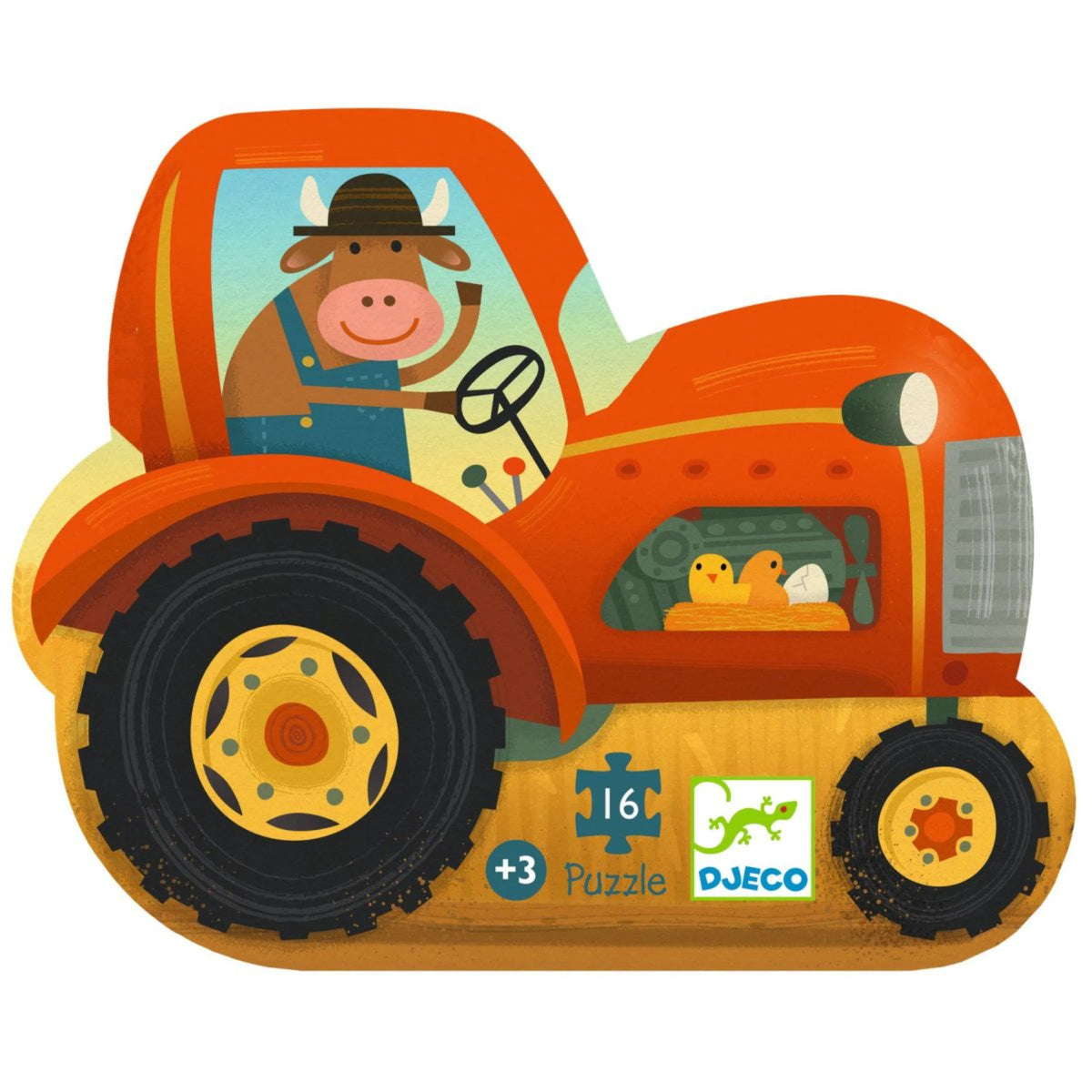 Djeco – Silhouetten-Puzzle „Traktor“ (16 Teile)