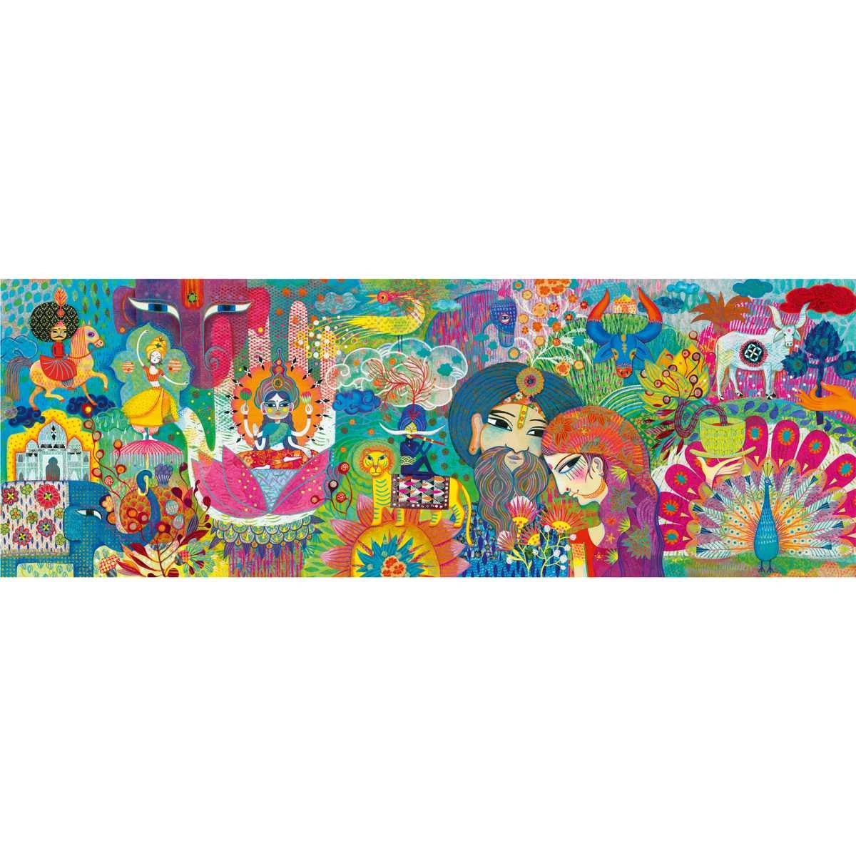 Djeco Puzzle Gallery „Magic India“ – 1000 Teile Panorama-Puzzle
