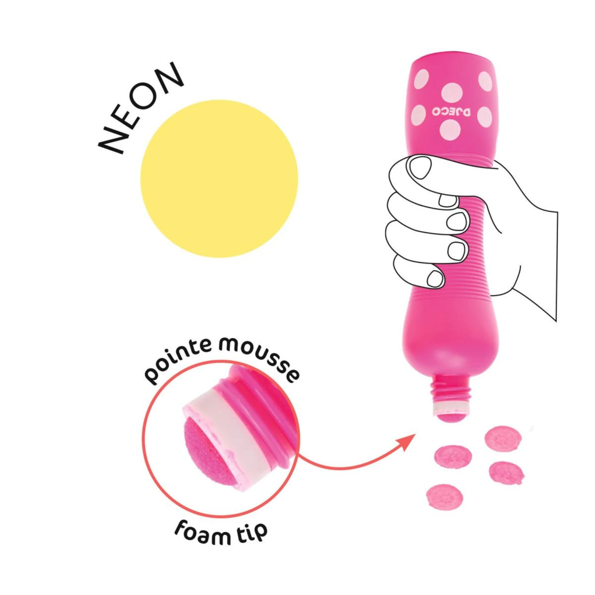 Große Punktmarker „Neon“ (4er-Set) - Djeco