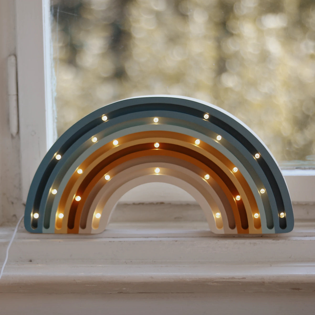 Holzlampe Regenbogen blau - Little Lights