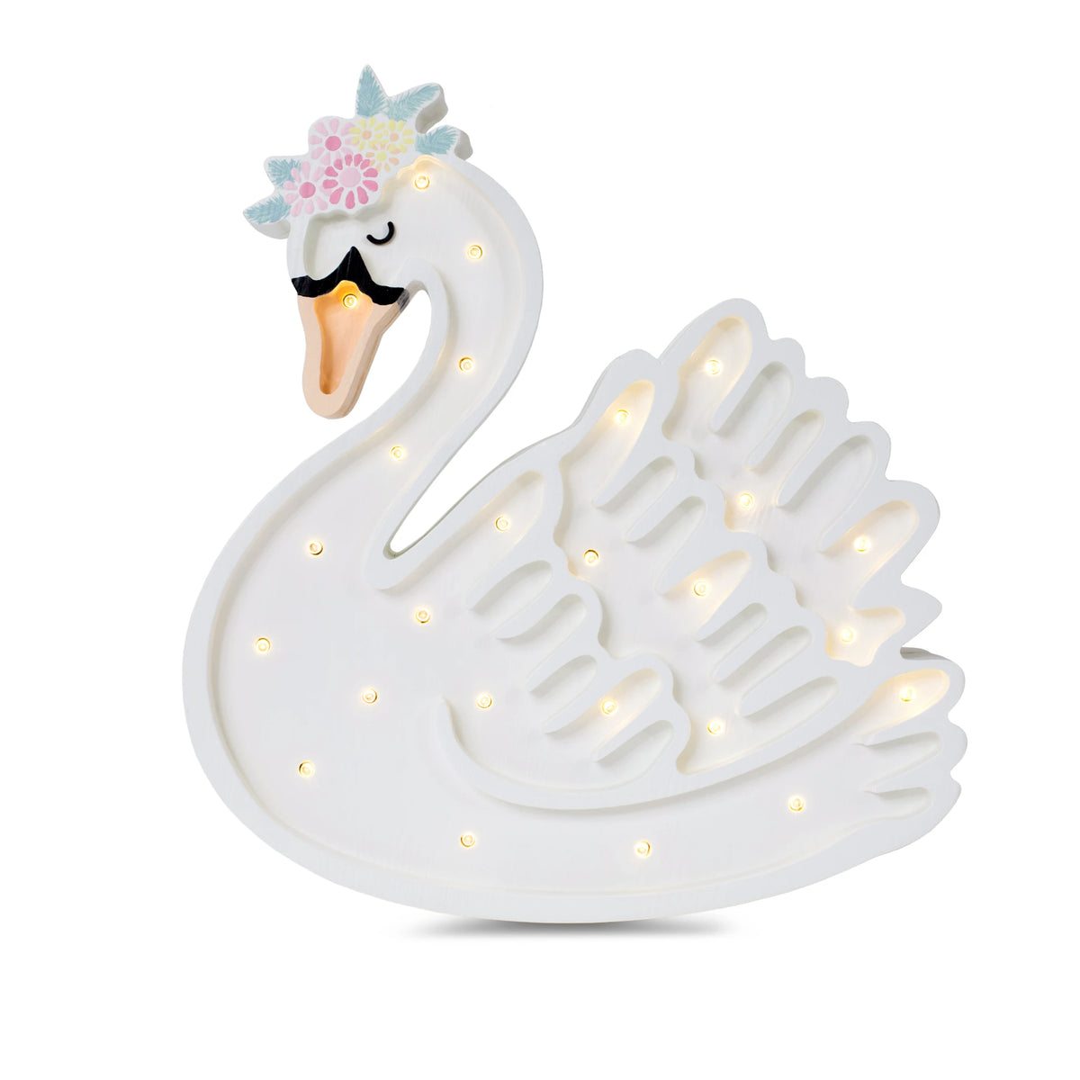 Holzlampe Schwan Weiss - Little Lights
