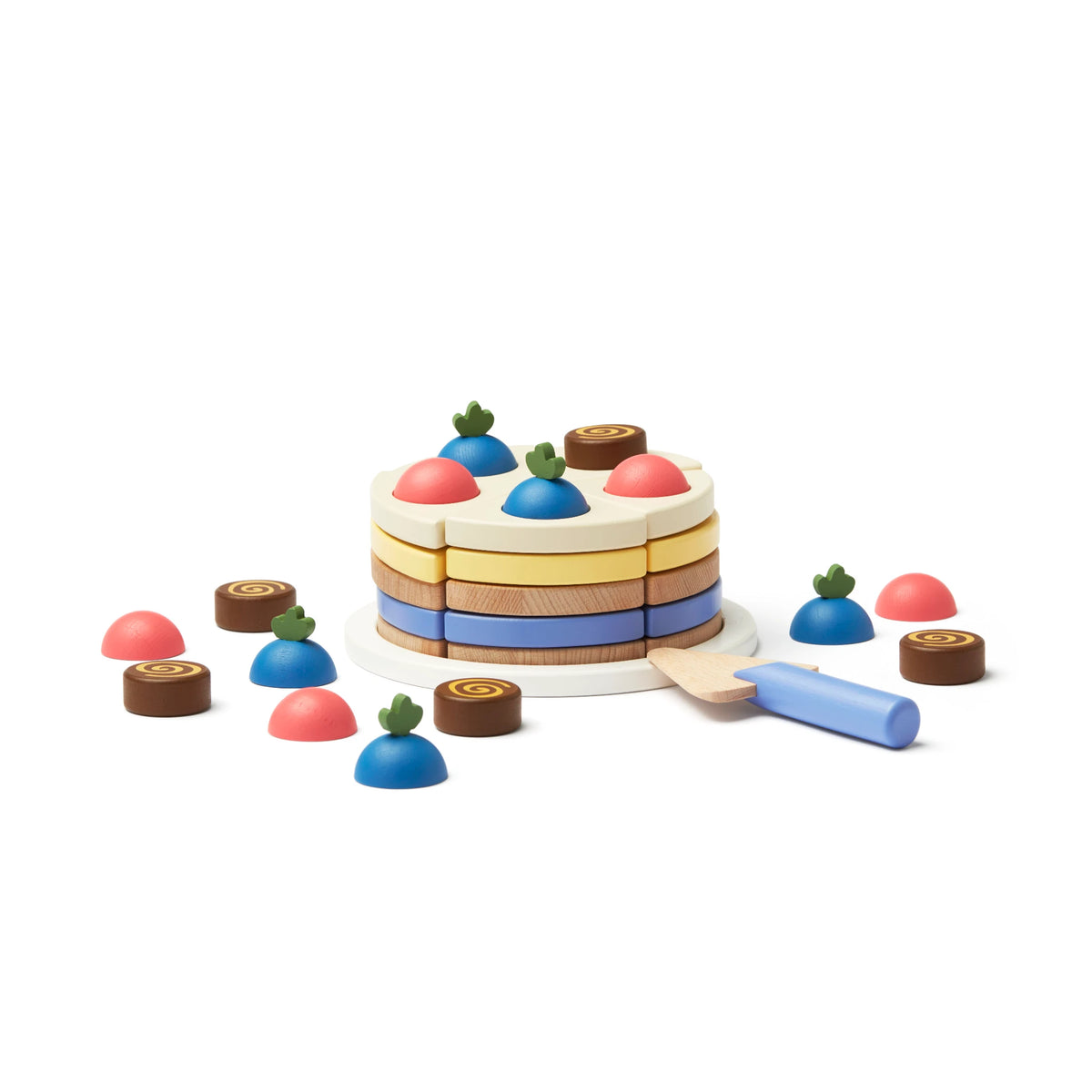 Schichtkuchen aus Holz – Bunt