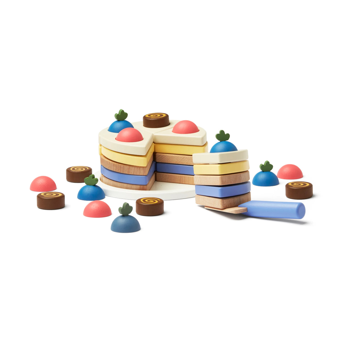 Schichtkuchen aus Holz – Bunt