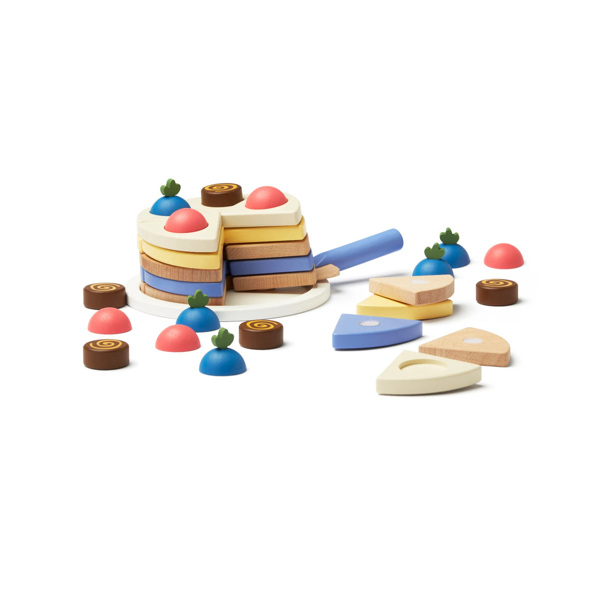 Schichtkuchen aus Holz – Bunt