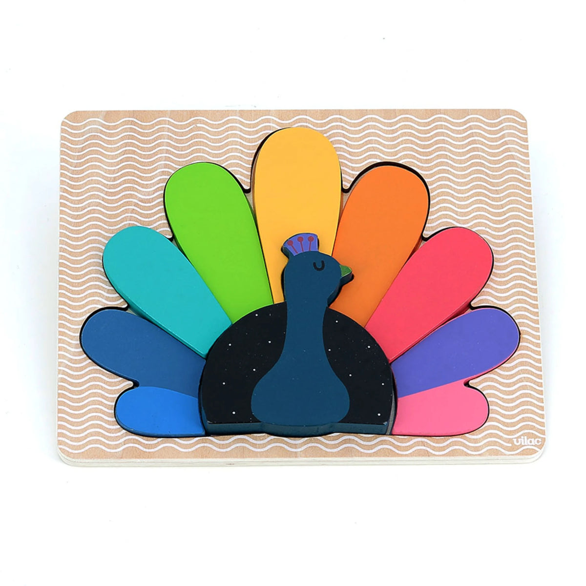 Vilac Holz-Einsteckpuzzle - Pfau