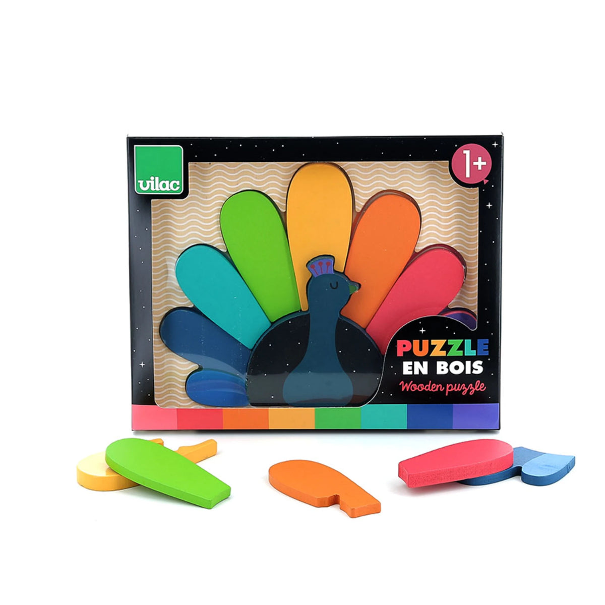 Vilac Holz-Einsteckpuzzle - Pfau