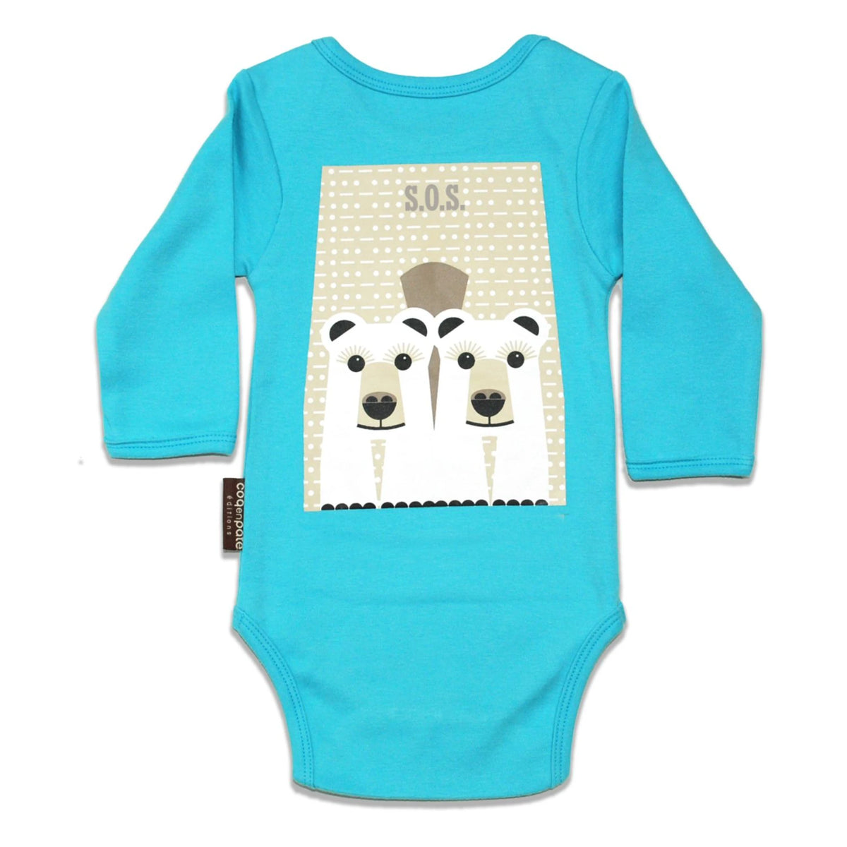 Coq en Pâte – Baby Body Eisbär – Türkis – Langarm