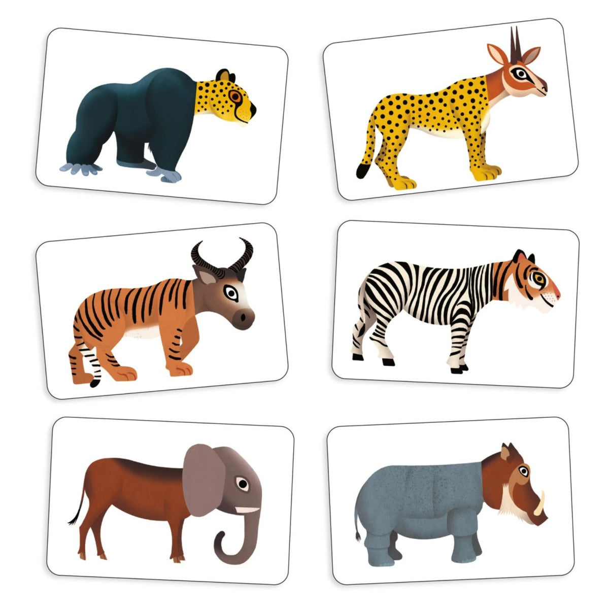Djeco Kartenspiel „Anijumble“ – Beobachtungsspiel ab 4 Jahren mit Tiermotiven