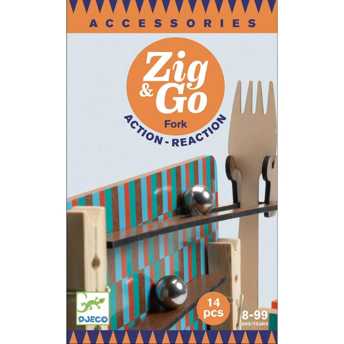 Djeco Zig & Go „Fork“ – 14-teiliges Zubehör-Set für Kettenreaktionen ab 8 Jahren