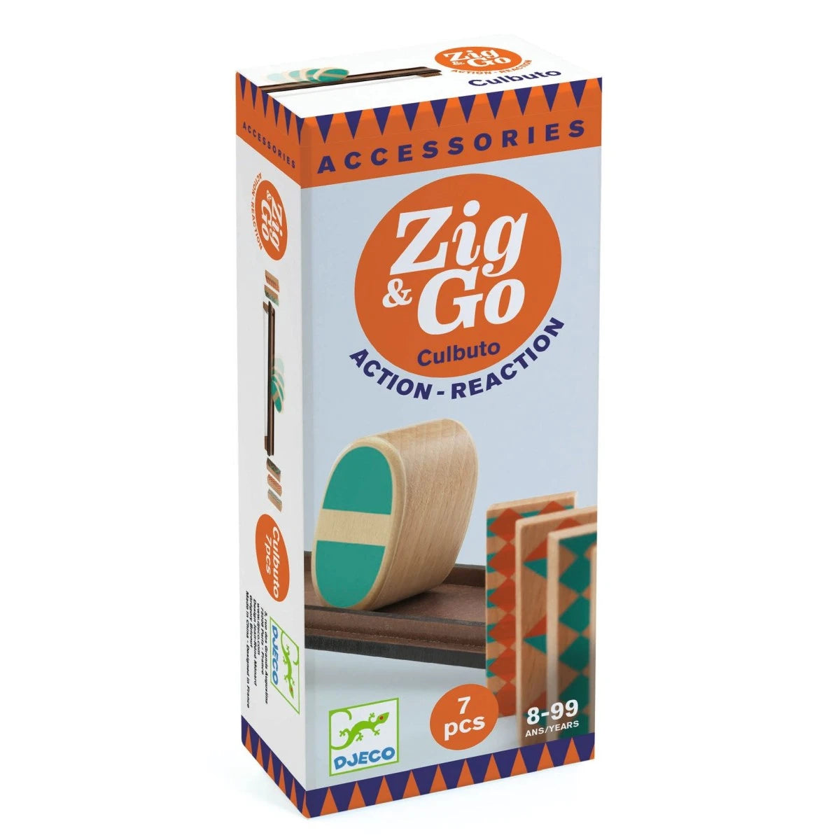 Djeco Zig & Go „Culbuto“ – 7-teiliges Zubehör für Kettenreaktionsbahn ab 8 Jahren