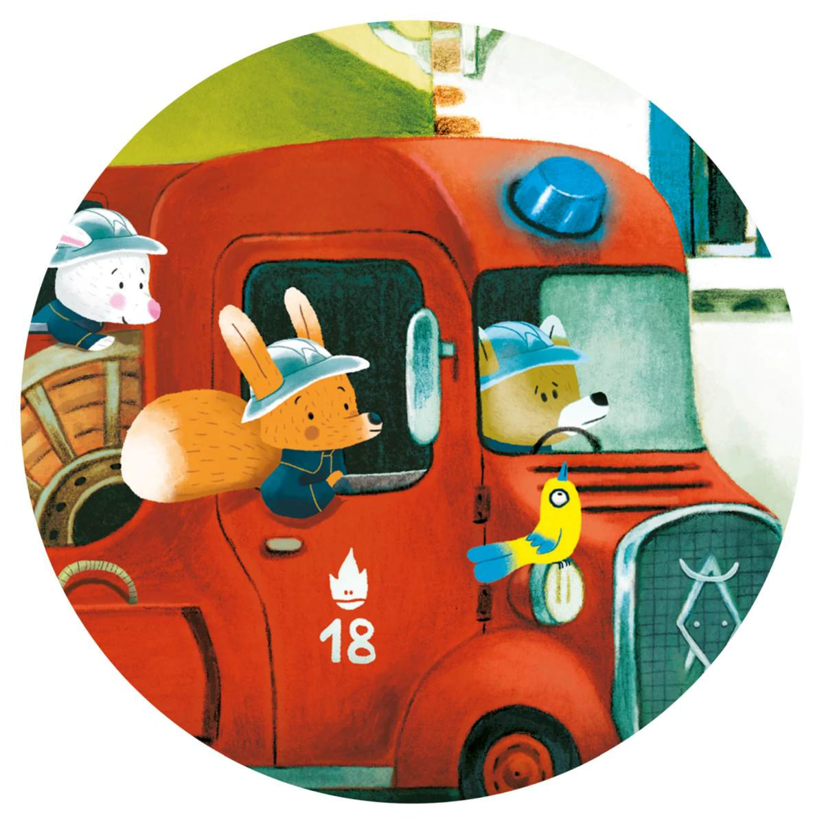 Djeco Puzzle „Feuerwehrauto“ – 16 Teile ab 3 Jahren in dekorativer Box