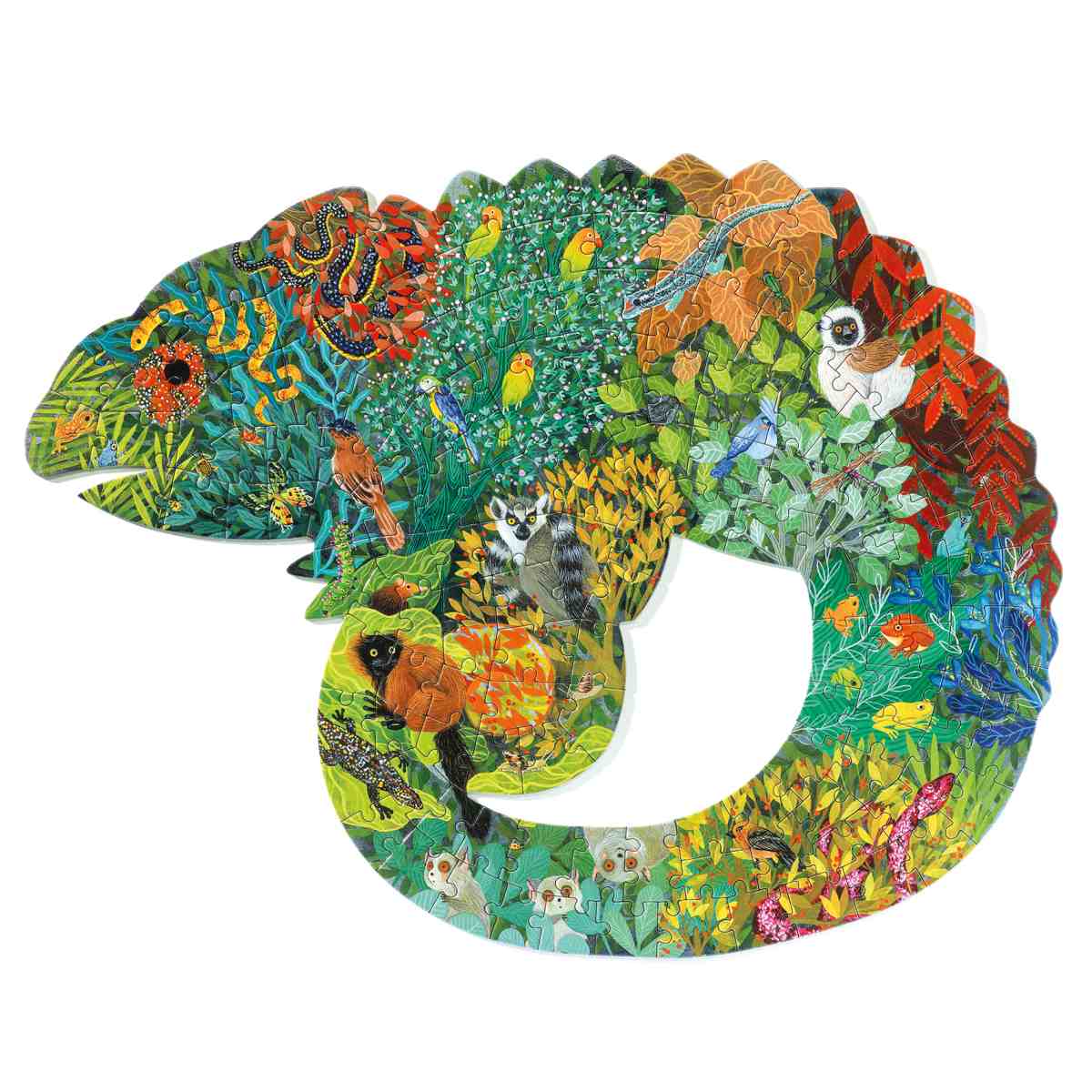 Djeco Puzzle „Puzz’Art Chameleon“ – 150-teiliges Kunstpuzzle in Chamäleonform