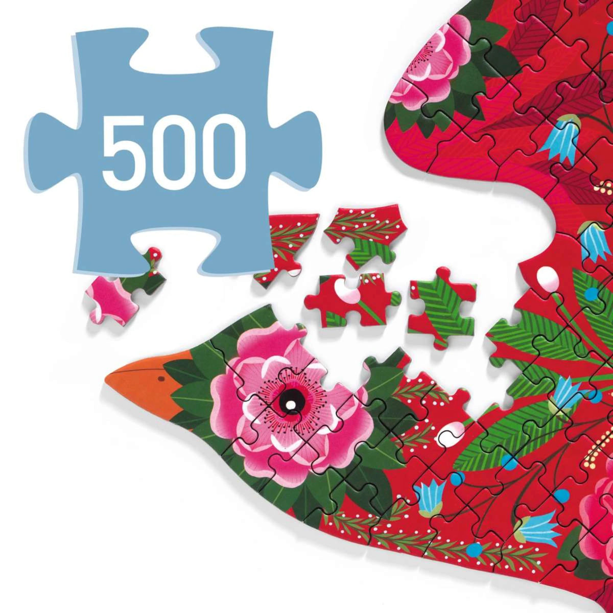 Djeco Puzz’Art Bird – 500-teiliges Design-Puzzle in Vogelform ab 8 Jahren