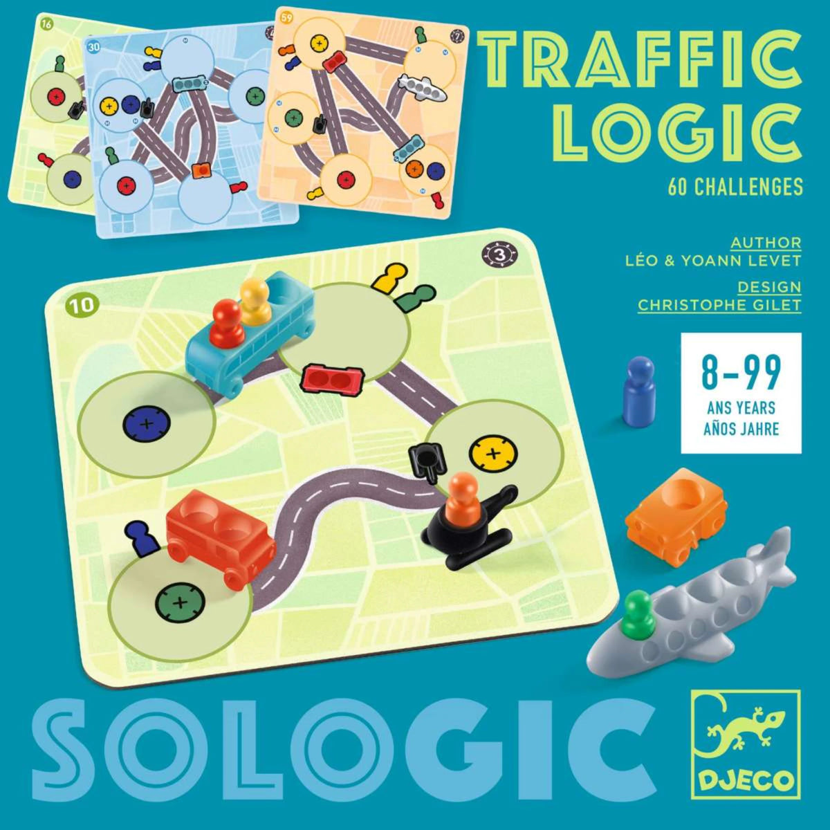 Djeco Spiel „Traffic Logic“ – kniffliges Solospiel mit 60 Aufgaben ab 8 Jahren