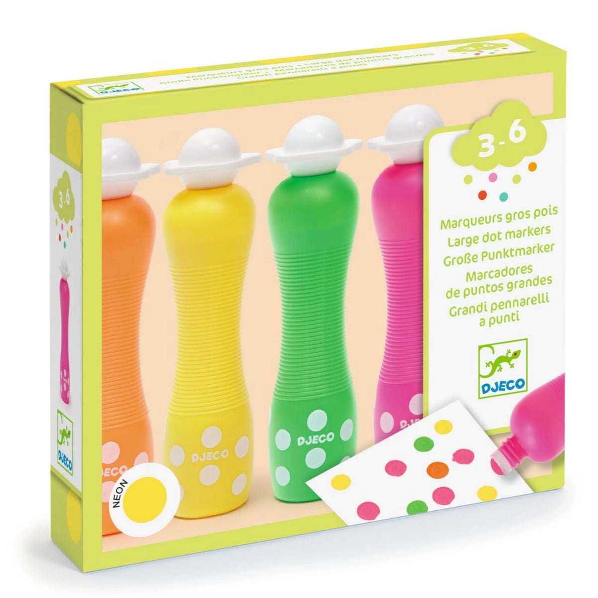 Große Punktmarker „Neon“ (4er-Set) - Djeco