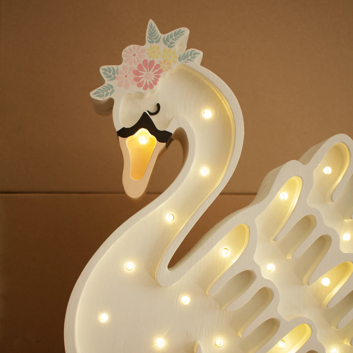 Holzlampe Schwan Weiss - Little Lights