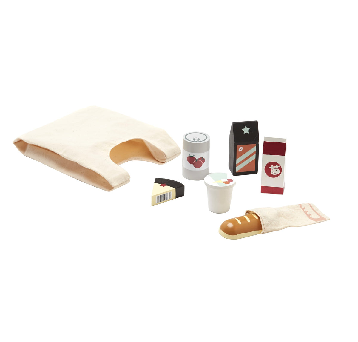 Einkaufstasche mit Spiellebensmitteln – Beige